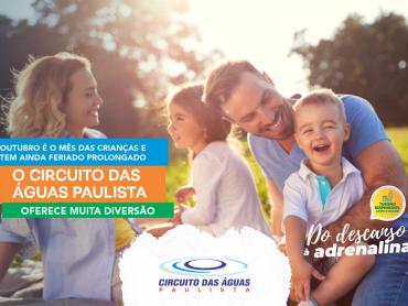 Outubro é o mês das crianças e tem ainda feriado prolongado O Circuito das Águas Paulista oferece muita diversão